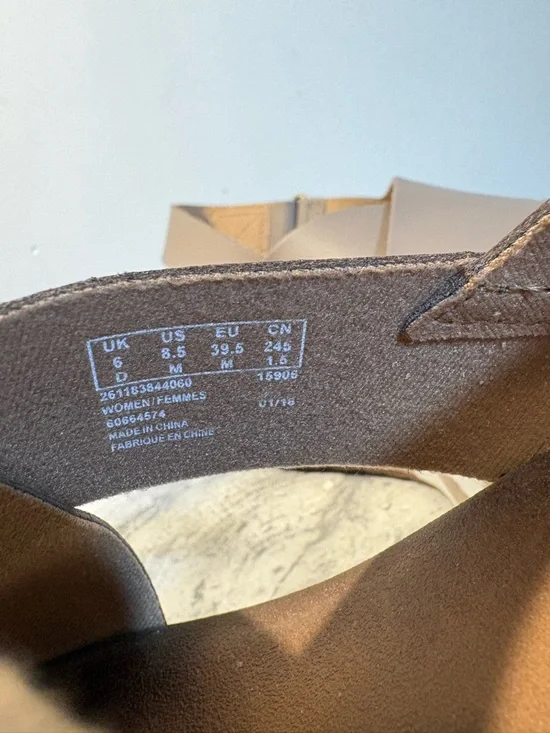 Taupe Clarks Stasha Hale Leather Wedge Velcro Strap Platform Aztec Sandals 8.5 - Picture 6 of 8